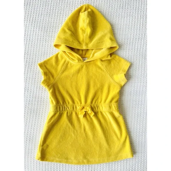 Hanna Andersson Girls Size 2 80 85 Terry Cloth Hoodie Swim Cover Up Yellow - Picture 1 of 4